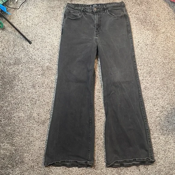 Hollister Black Ultra High Rise Vintage Stretch Wide Leg Jean‎ Size 13R/W31/L31 - Picture 3 of 7